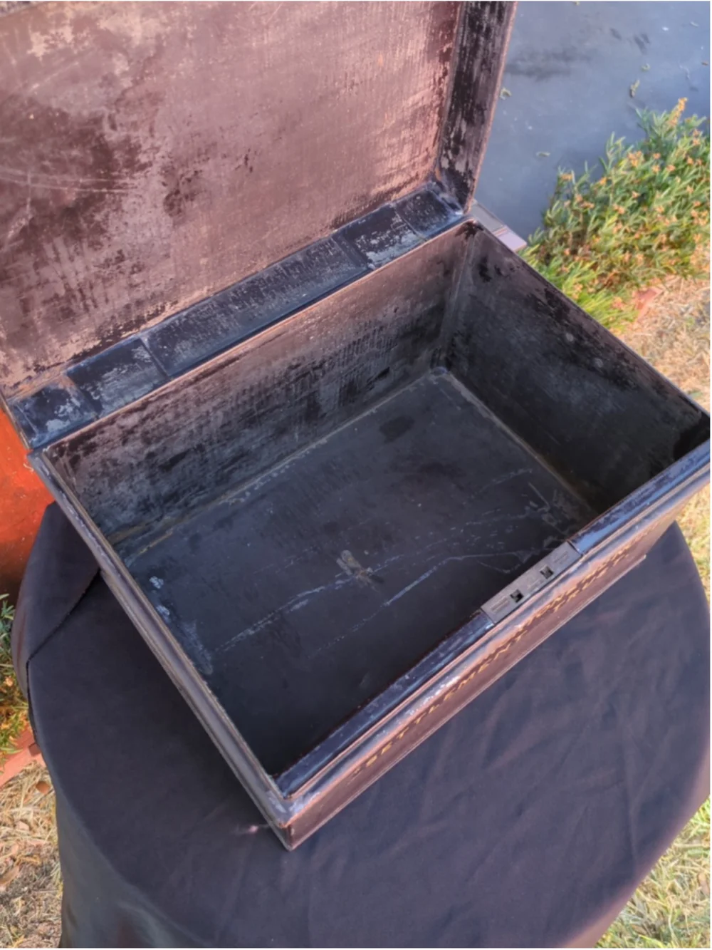 Antique Morton & Mrs. North's Settlement Trust Metal Box Late 19th Century
